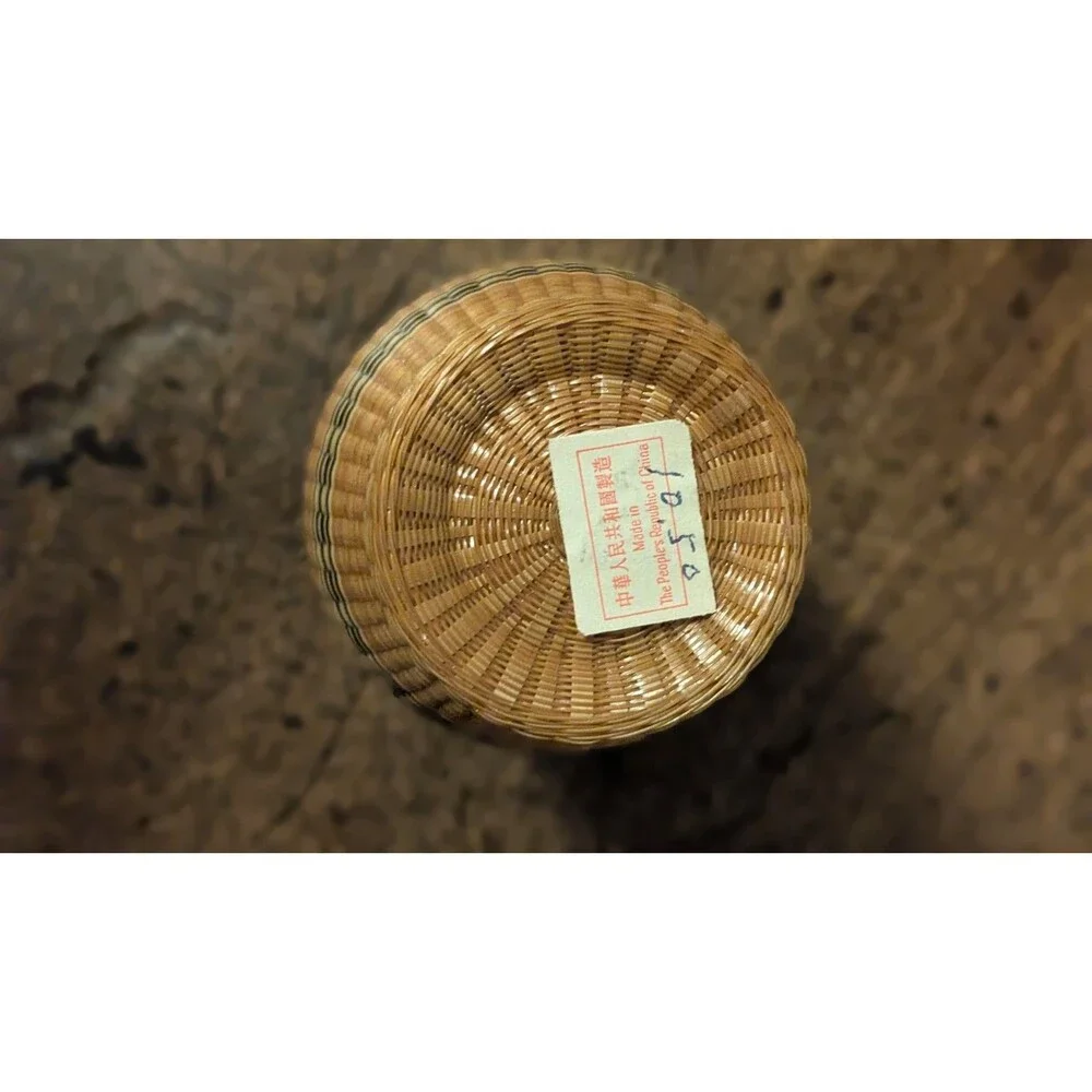 VTG Peoples Republic Of China Bamboo Weave Over Porcelain 6